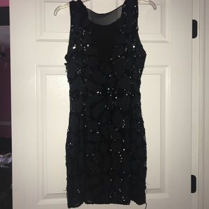 Black sequence cocktail dress